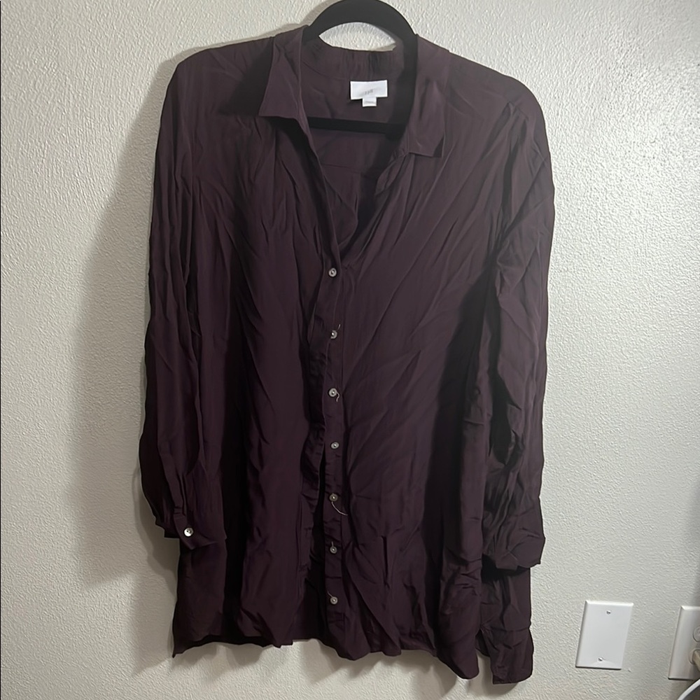 J. Jill Purple Button Down Shirt Relaxed Fit